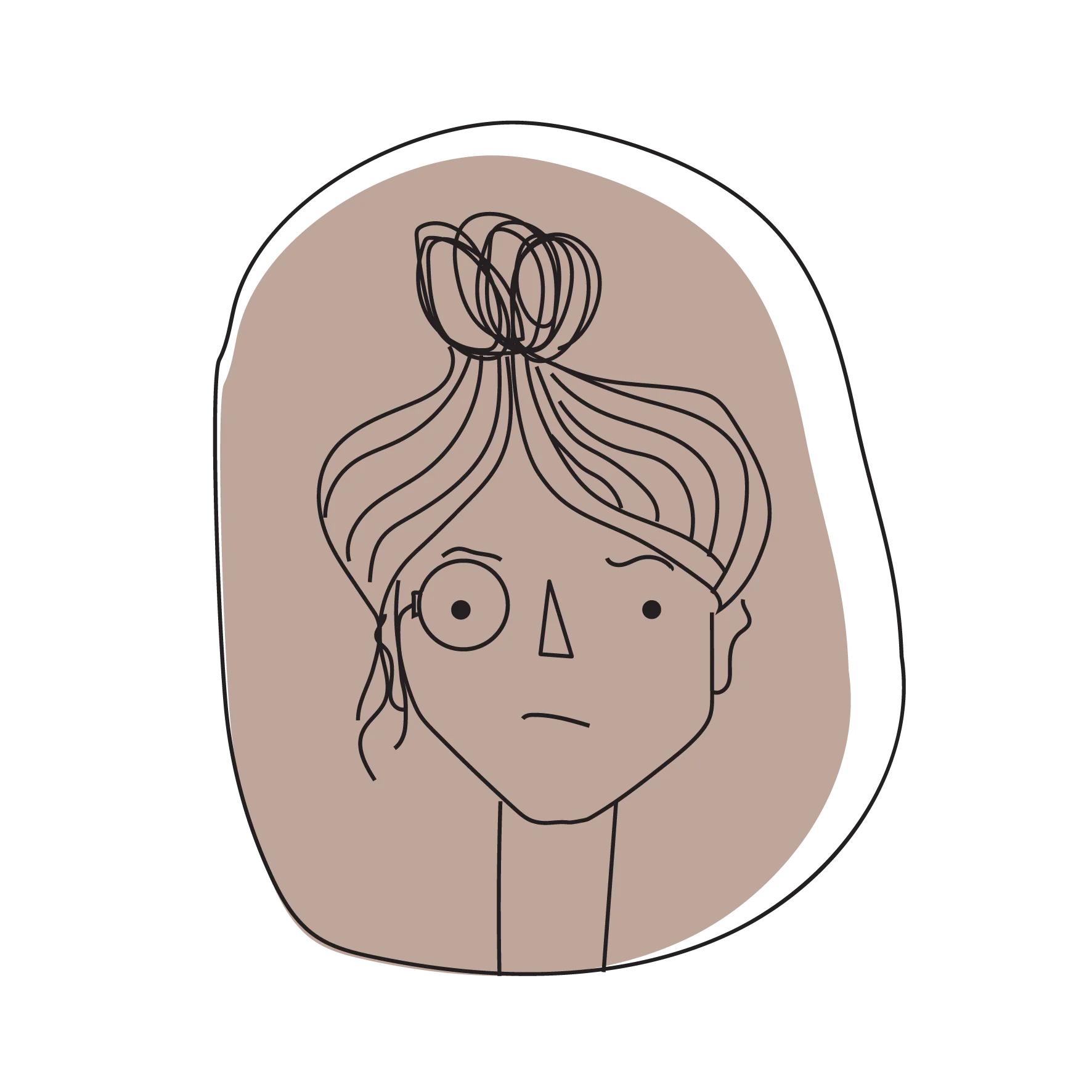 Personagem pensativa